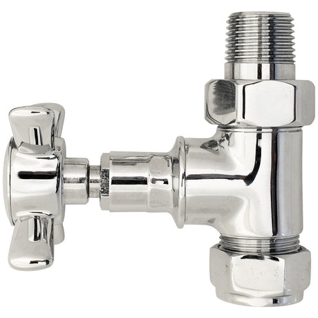 Bayswater Victorian Straight Crosshead Radiator Valve Pair - Chrome - BAYV103