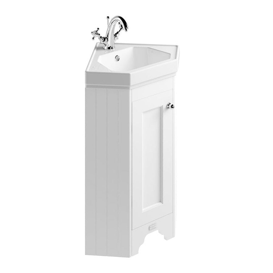 Bayswater Corner Vanity Unit 1 Door - Pointing White - BAYF177 - TAP 'N' SHOWER