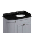 Burlington Minerva Black Granite Curved Worktop with Integrated Basin Right Hand 100cm - BB98R