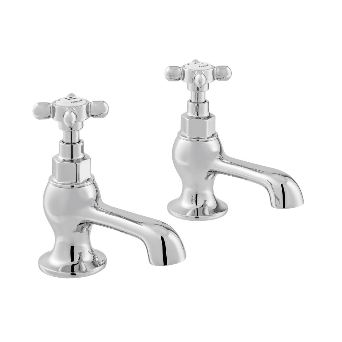 Vado Axbridge Basin Pillar Taps with Cross Handles - Chrome - BC-AXB-106-CP