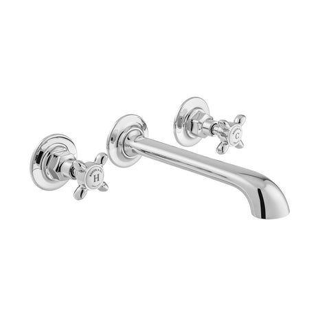 Vado Axbridge Wall Mounted Basin Mixer Tap With Cross Handles - Chrome - BC-AXB-109-CP