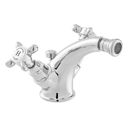 Vado Axbridge Mono Bidet Mixer with Cross Handles and Pop Up Basin Waste - Polished Chrome - BC - AXB - 110 - CP - TAP 'N' SHOWER