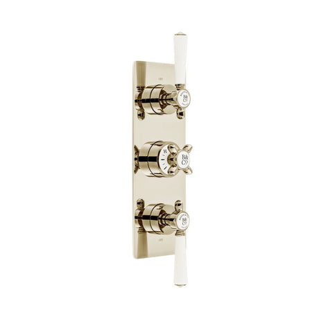 Vado Axbridge 3 Outlet Concealed Thermostatic Shower Valve with 3 Handle - Bright Nickel - BC-AXB-128/3-BN