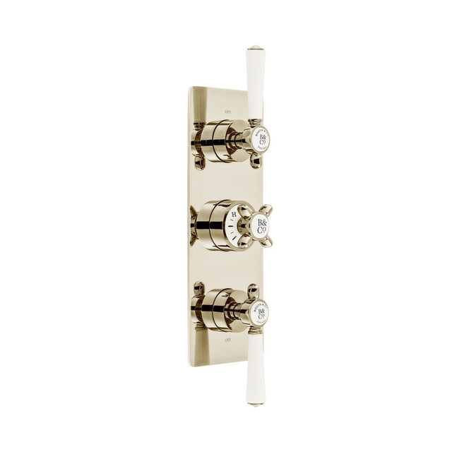 Vado Axbridge 3 Outlet Concealed Thermostatic Shower Valve with 3 Handle - Bright Nickel - BC - AXB - 128/3 - BN - TAP 'N' SHOWER
