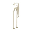 Vado Axbridge Cross Handles Freestanding Bath Mixer Tap With Shower Kit - Bright Nickel - BC - AXB - 133 - BN - TAP 'N' SHOWER