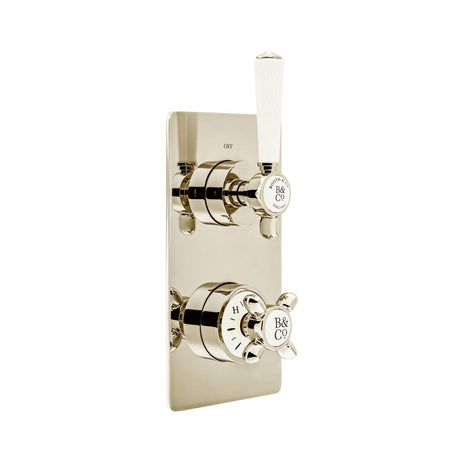 Vado Axbridge 2 Outlet Concealed Thermostatic Shower Valve with 2 Handle - Bright Nickel - BC-AXB-148/2-BN