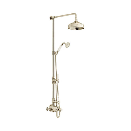 Vado Axbridge 2 Outlet Exposed Thermostatic Shower Column with Bath Spout - Bright Nickel - BC-AXB-149/RRK-BN