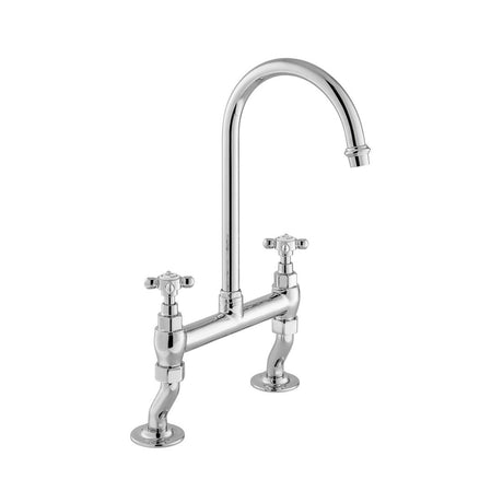 Vado Axbridge Bridge Kitchen Tap Mixer with Cross Handles - Polished Chrome - BC-AXB-153-CP