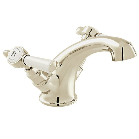  Vado Axbridge Mono Basin Mixer Tap Smooth Body with No Waste and Lever Handles - Bright Nickel - BC-AXB-200SB-BN