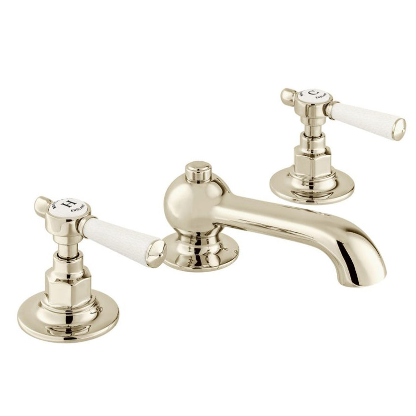  Vado Axbridge Basin Mixer Tap with A Pop Up Basin Waste and Lever Handles - Bright Nickel - BC-AXB-201-BN