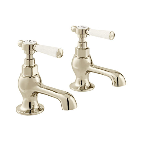 Vado Axbridge Basin Pillar Taps with Lever Handles - Bright Nickel - BC-AXB-206-BN