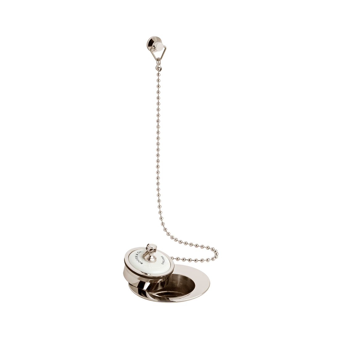 Vado Axbridge Ceramic Plug And Chain Basin Waste - Bright Nickel - BC-AXB-398-BN