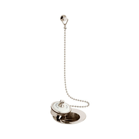 Vado Axbridge Ceramic Plug And Chain Basin Waste - Bright Nickel - BC-AXB-398-BN