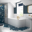 BC Designs Amerina Solidblue Left Handed Curved Bath Panel 1650mm Wide  - White - BAIP023L