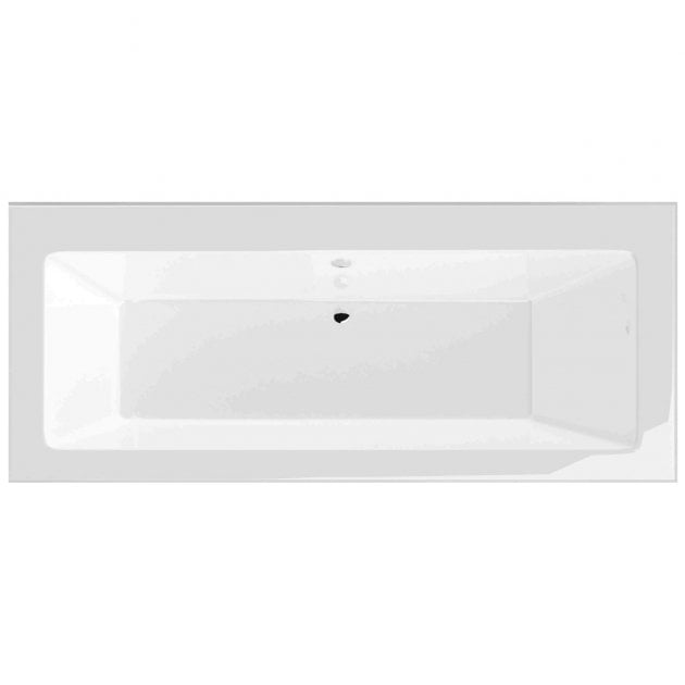 BC Designs Durham 0 Tap Hole Rectangular Double Ended Bath 1700mm x 750mm - White - BAI049