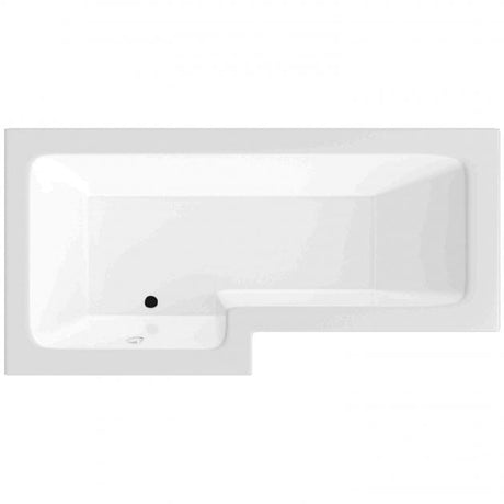 BC Designs Solidblue 0 Tap Hole Left Handed L-Shaped Shower Bath 1700mm x 700mm 850mm - White - BAI008