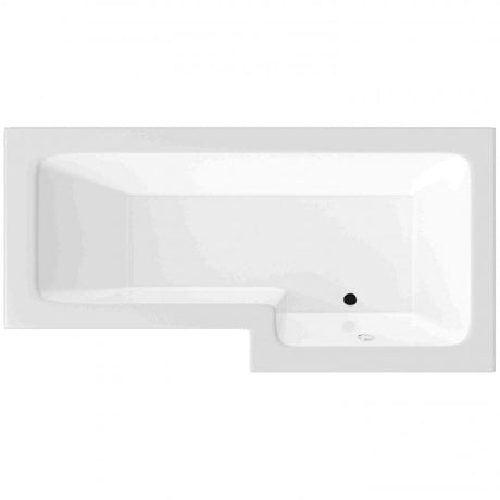 BC Designs Solidblue 0 Tap Hole Right Handed L-Shaped Shower Bath 1700mm x 700mm/850mm - White - BAI010