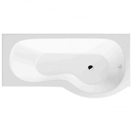 BC Designs Solidblue 0 Tap Hole Right Handed P-Shaped Shower Bath 1500mm x 700mm/850mm - White - BAI022