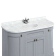 Burlington Minerva White Carrara Marble Curved Worktop with Integrated Basin 134cm - BC13
