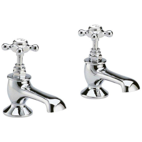 Hudson Reed Topaz Traditional Hexagonal Crosshead Bath Pair Taps - Chr