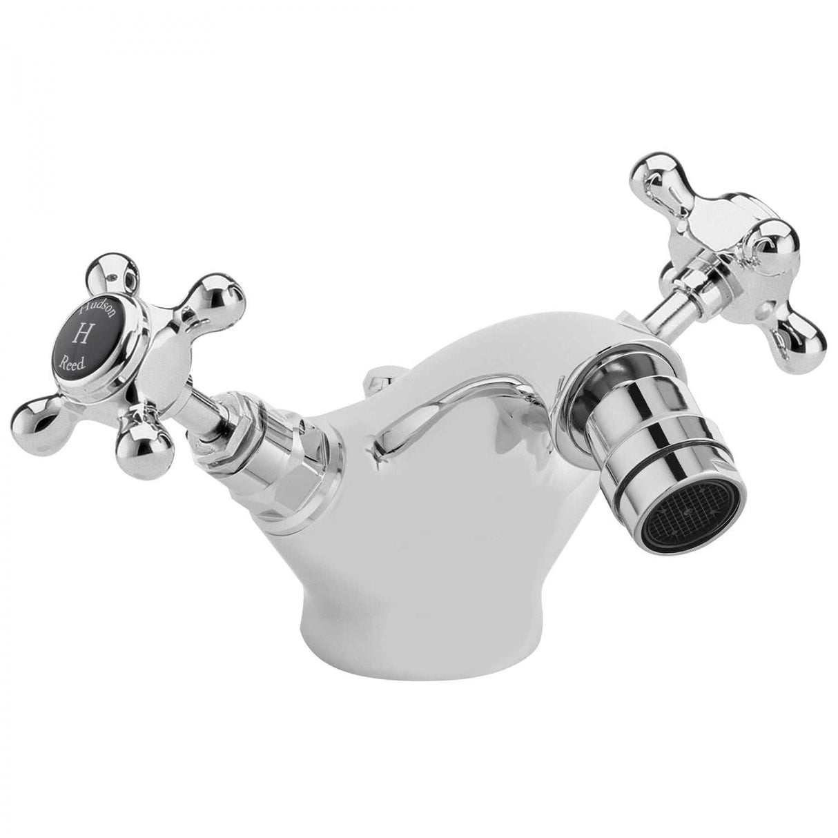 Hudson Reed Topaz Hexagonal Collar Crosshead Handle Bidet Mixer Tap wi