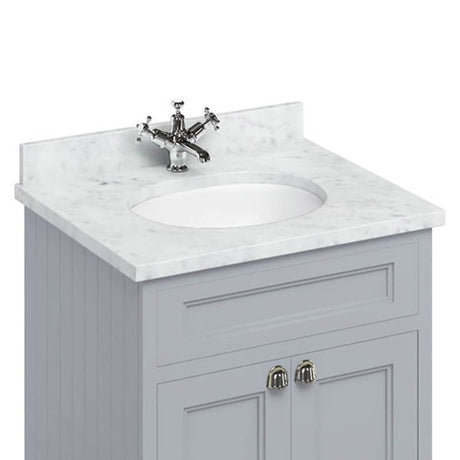 Burlington Minerva White Carrara Marble Worktop with Integrated Basin 67cm - BC66