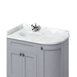 Burlington Minerva White Carrara Marble Curved Worktop with Integrated Basin Left Hand 100cm - BC98L