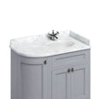 Burlington Minerva White Carrara Marble Curved Worktop with Integrated Basin Right Hand 100cm - BC98R