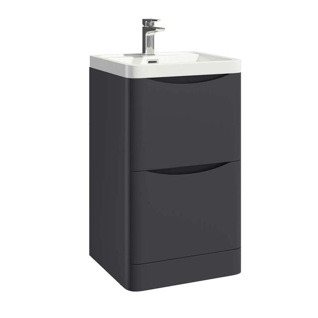 Scudo Bella 500mm Floorstanding Vanity Unit ONLY - Matt Grey - BELLA-500FLOORCAB-MATTGREY
