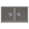Reginox Elleci Granite Best 450 two bowl kitchen sink in Metaltek Titanium finish with integrated drain covers