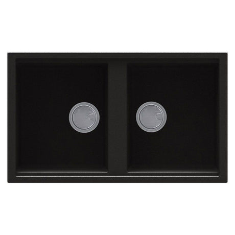 Reginox BEST 450 Elleci Granite 2 Bowl Kitchen Sink - Metaltek Black - BEST 450 B