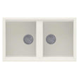 Reginox Elleci Granite Best 450 cream two bowl kitchen sink with integrated drain covers and impact-resistant granite surface