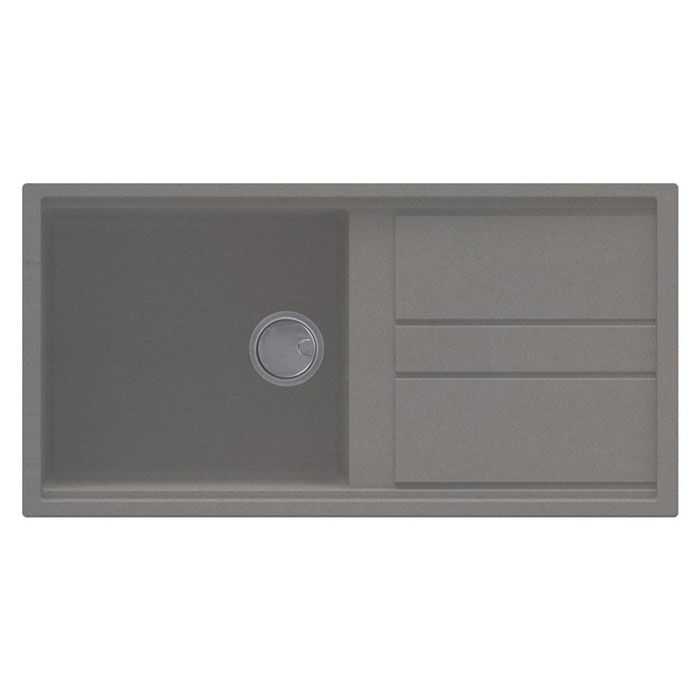 Reginox Elleci Granite reversible 1 bowl kitchen sink with Metaltek titanium finish and modern design