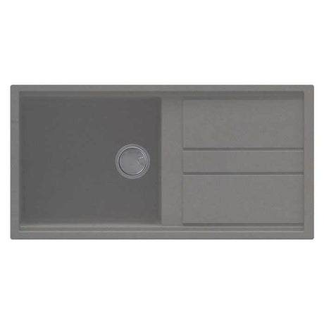 Reginox Elleci Granite reversible 1 bowl kitchen sink with Metaltek titanium finish and modern design