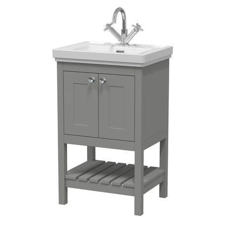 Launde Abbey Floor Standing Vanity with Basin 1TH 500mm - Cool Grey