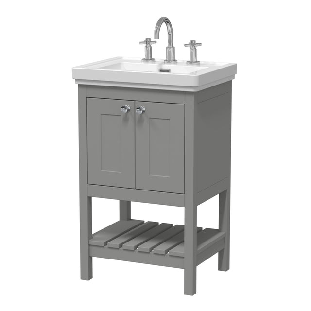 Launde Abbey Floor Standing Vanity with Basin 3TH 500mm - Cool Grey