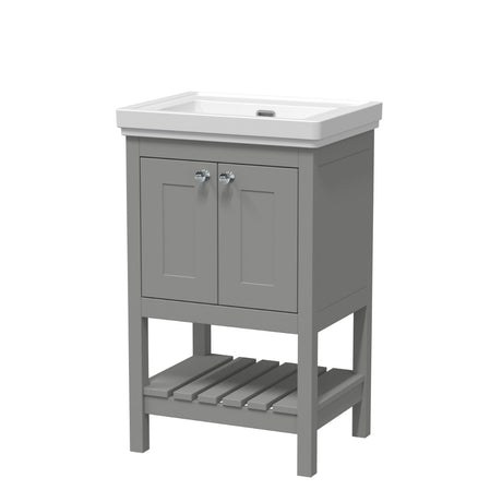 Launde Abbey Floor Standing Vanity with Basin 0TH 500mm - Cool Grey
