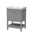 Launde Abbey Floor Standing Vanity with Basin 0TH 600mm - Cool Grey