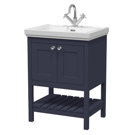 Launde Abbey Floor Standing Vanity with Basin 1TH 600mm - Indigo Blue