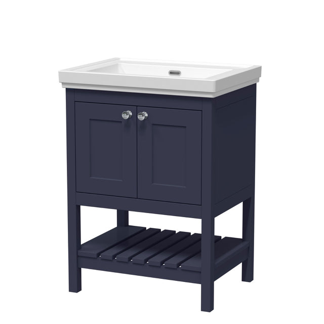 Launde Abbey Floor Standing Vanity with Basin 0TH 600mm - Indigo Blue
