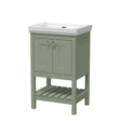 Launde Abbey  Floor Standing Vanity with Basin 0TH 500mm - Fern Green