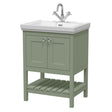 Launde Abbey Floor Standing Vanity with Basin 1TH 600mm - Fern Green