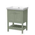 Launde Abbey Floor Standing Vanity with Basin 0TH 600mm - Fern Green