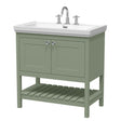Launde Abbey Floor Standing Vanity with Basin 3TH 800mm - Fern Green