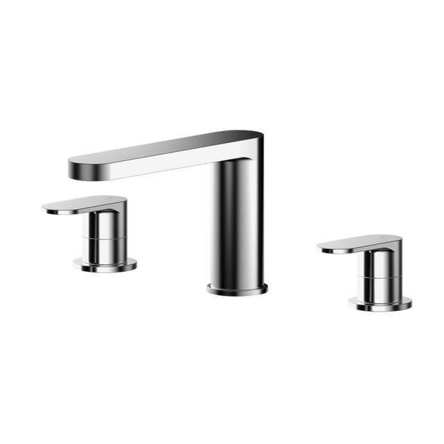 Nuie Binsey Deck Mounted 3-Hole Bath Filler Tap - Chrome - BIN333