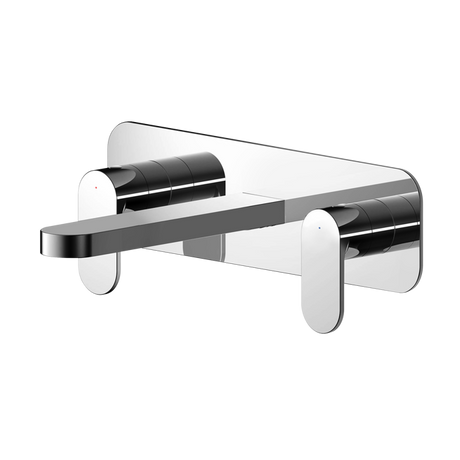 Nuie Binsey 3-Hole Wall Mounted Basin Mixer Tap with Plate - Chrome - BIN350
