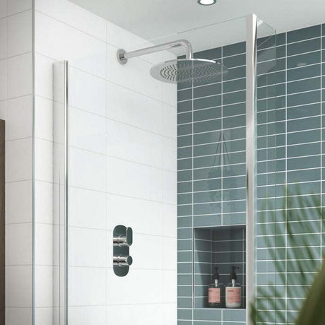 Nuie Binsey Diverter Dual Handle Thermostatic Concealed Shower Valve - Chrome - BINTW02