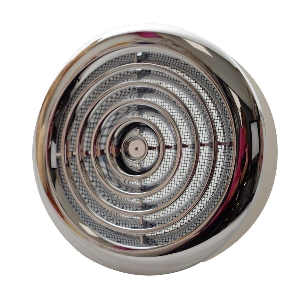 Chrome circular ceiling mounted vent grille adjustable round ventilation diffuser 100mm 4 inch