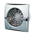 Low noise energy efficient kitchen extractor fan 150mm chrome with modern square design