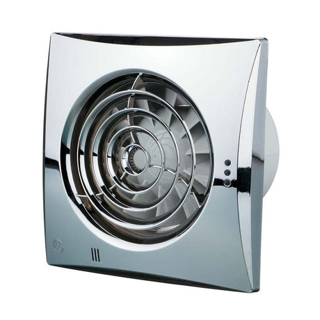 Low noise energy efficient kitchen extractor fan 150mm chrome with PIR detector and durable design